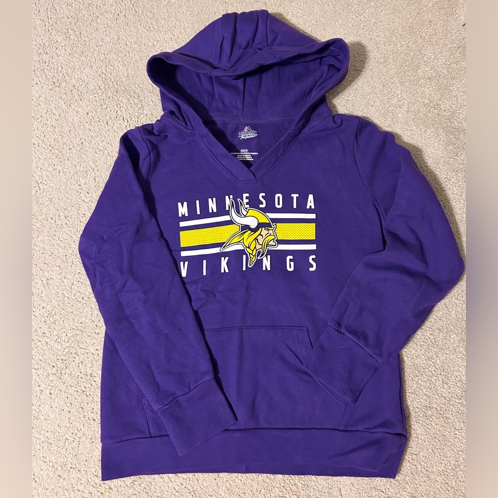 💛💜 Women’s MN Vikings 💜💛Hoodie by Majestic Fan Fashion Size M